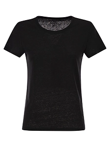 Majestic Stretch Linen T Shirt With Round Neckline