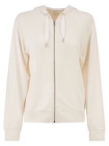 Majestic Hooded Zip Up Sweatshirt In Stretch Viscose