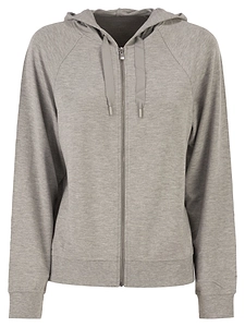 Majestic Hooded Zip Up Sweatshirt In Stretch Viscose