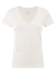 Majestic Stretch Viscose T Shirt With V Neck