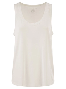 Majestic Sleeveless Stretch Viscose Top With Wide Neckline