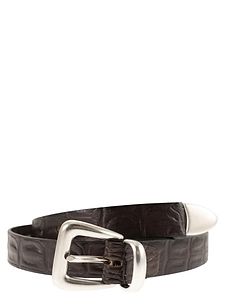 Alberto Luti Crocodile Effect Leather Belt