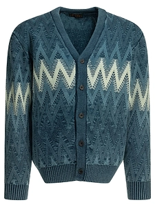 Beams Plus Cardigan Indigo Yarn