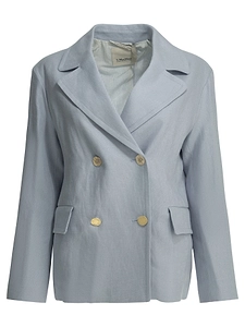 Max Mara S Linen Double Breasted Blazer