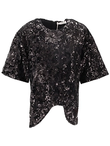 Niccolò Pasqualetti Onda Tee Floral Sequin Embroidered Velvet