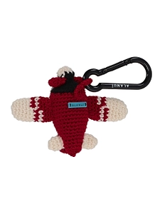Alanui Handmade Plane Crochet Key Ruby/Chalk