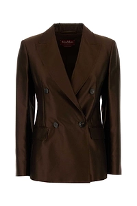 Mm Studio Chocolate Taffeta Peccati Blazer