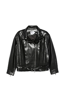 Self Portrait Black Faux Leather Biker Jacket