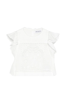 Self Portrait White Lace Frill Top
