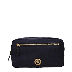 Versace Bags And Belt Bags Man Fabric Blue/Navy Blue