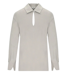 Mm Max Mara Gestro Sand Polo Blouse