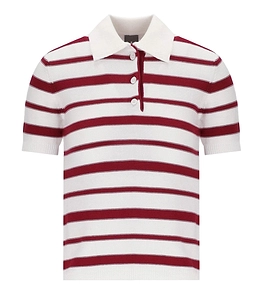 Mm Max Mara Carioca Striped Knitted Polo Shirt