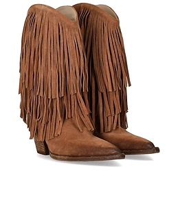Elena Iachi Brown Texan Boot With Fringes