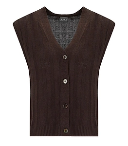 Mm Max Mara Ranghi Brown Knitted Vest