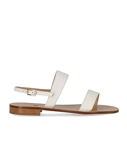 Paolo Ferrara White Flat Sandal