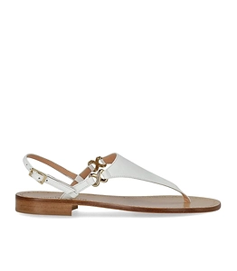 Paolo Ferrara White Thong Sandal