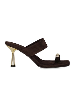 Sergio Levantesi Iride Brown Heeled Mule