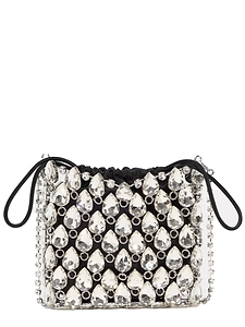 Self Portrait Borsa Mini In Maglia Metallica Con Cristalli