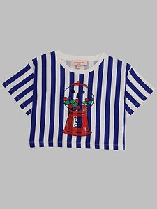 Weekend House Kids Gum Stripes Crop T Shirt