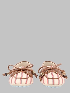 Fendi Mocassino In Canvas Ff E Pelle