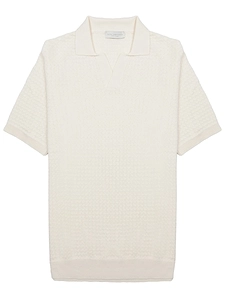 Luigi Gentile Polo In Crochet Di Cotone Capri