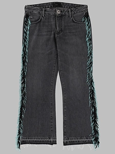 Alanui Jeans Con Frange Di Perline