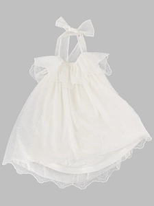 Mimisol Bow Embellished Sangallo Dress