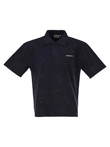 Carhartt Cotton Polo Shirt With Paint Splatter Details