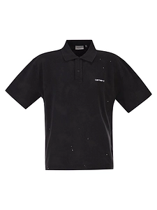 Carhartt Cotton Polo Shirt With Paint Splatter Details