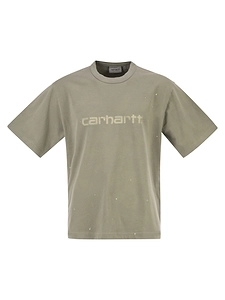 Carhartt Organic Cotton T Shirt With Spray Effect Logo