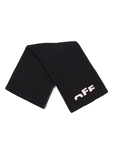 Off White Type Logo Scarf Black Soft Pink