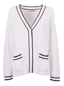 Kangra Cashmere Cardigan Pannocchia Bordi A Contrasto