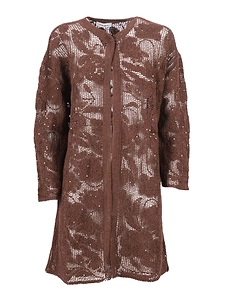 Kangra Cashmere Spolverino Ricamo Cornely + Paillettes