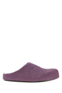 Marni Purple Calf Hair Fussbett Slippers
