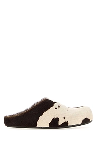 Marni Printed Calf Hair Fussbett Slippers