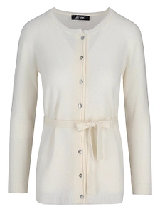 La Rose Cashmere Cardigan Coreana Lunga Con Laccetto