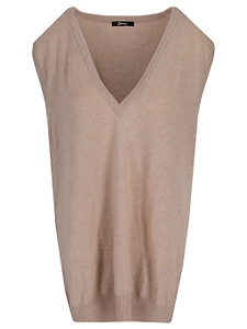 La Rose La Rose Knitwear Gilet Oversize Sabbia