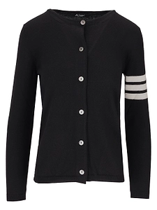 La Rose La Rose Black Cardigan White Stripes