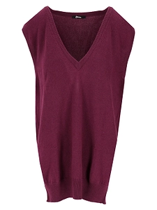 La Rose La Rose Knitwear Gilet Oversize Viola Vino