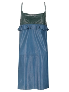 La Rose La Rose Leather Dress Top Verde Gonna Azzurra