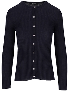La Rose La Rose Cash/Silk Ribs R Neck Cardigan