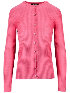La Rose La Rose Cash/Silk Ribs R Neck Cardigan