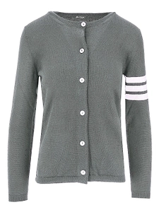 La Rose La Rose Grey Cardigan White Stripes