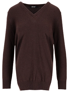 La Rose La Rose Maglione V Neck Cashmere Marrone