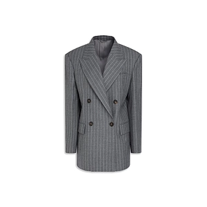 Brunello Cucinelli Pinstriped Wool Blazer