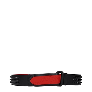 Louboutin Loubi Belt Men Black Leather