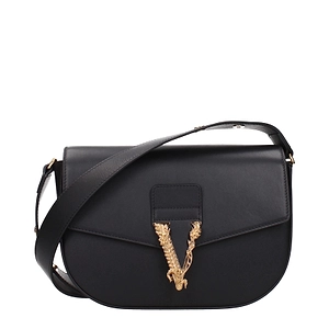 Versace Crossbody Bags Black Leather