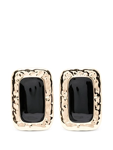 Self Portrait Large Mottled Gold Black Earrings