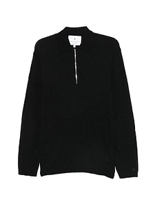 Seven Gauge Polo Bucle` Con Zip Manica Lunga