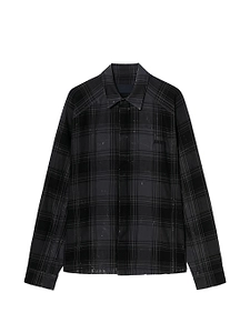 Juun.J Island Washed Check Coach Shirt